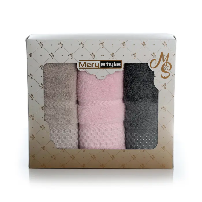 Комплект 3 броя хавлия микропамук в кутия - 1 - 1043 - Комплект 3 броя хавлия микропамук в кутия - 1 - 1043