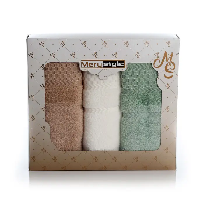 Комплект 3 броя хавлия микропамук в кутия - 2 - 1044 - Комплект 3 броя хавлия микропамук в кутия - 2 - 1044
