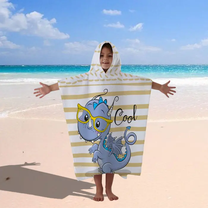 Детско хавлиено пончо - Дракон - 546 - Детско хавлиено пончо - Дракон - 546