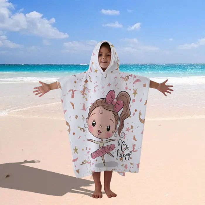 Детско хавлиено пончо - Балерина - 536 - Детско хавлиено пончо - Балерина - 536