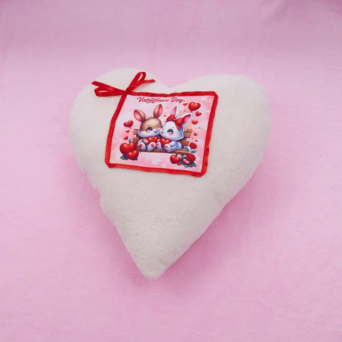 Декоративна възглавница сърце - крем - Свети Валентин - 3569 - Декоративна възглавница сърце - крем - Свети Валентин - 3569