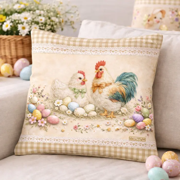 Декоративна възглавница - Великденски мотиви - 5434 - 3803 - Декоративна възглавница - Великденски мотиви - 5434 - 3803