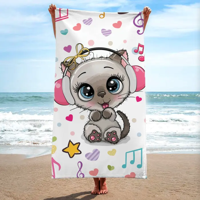 Детска хавлиена кърпа - Коте - 523 - Детска хавлиена кърпа - Коте - 523