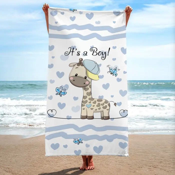 Детска хавлиена кърпа - Жираф с шапка - 499 - Детска хавлиена кърпа - Жираф с шапка - 499