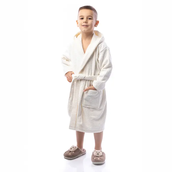 Детски халат Елеганс - Крем - 2681 - Детски халат Елеганс - Крем - 2681