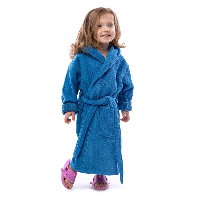 Детски халат Елеганс - Морско синьо - 2703 - Детски халат Елеганс - Морско синьо - 2703