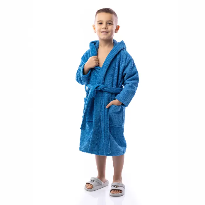Детски халат Елеганс - Морско синьо - 2699 - Детски халат Елеганс - Морско синьо - 2699