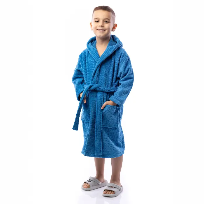 Детски халат Елеганс - Морско синьо - 2700 - Детски халат Елеганс - Морско синьо - 2700