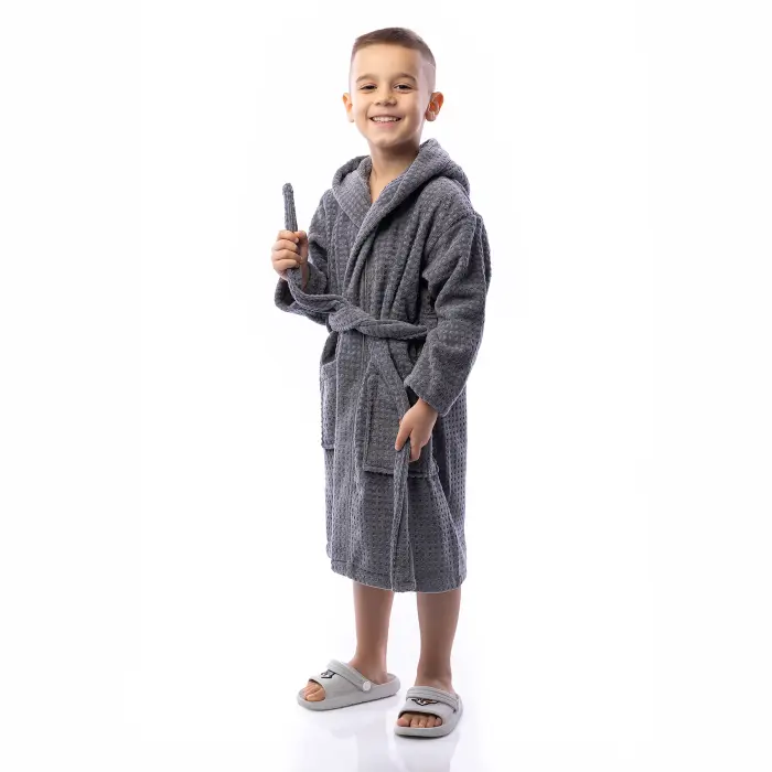 Детски халат Елеганс - Сив - 2714 - Детски халат Елеганс - Сив - 2714