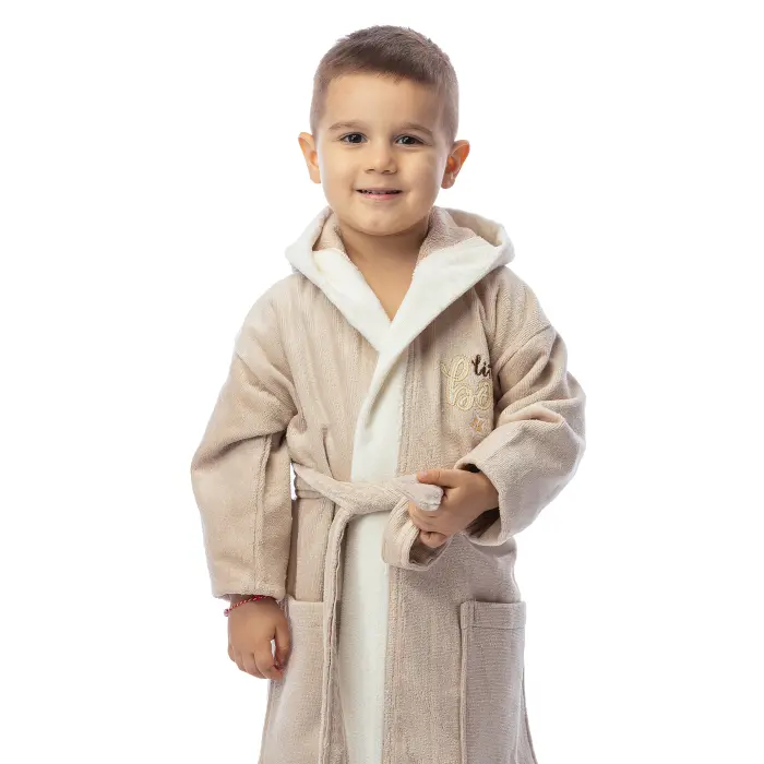 Детски халат лукс - цвят капучино - 2419 -  Детски халат лукс - цвят капучино - 2419