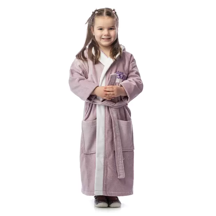 Детски халат лукс - лилаво - 404 - Детски халат лукс - лилаво - 404