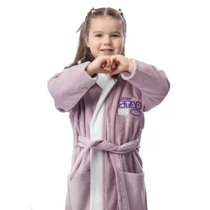 Детски халат лукс - лилаво - 405 - Детски халат лукс - лилаво - 405