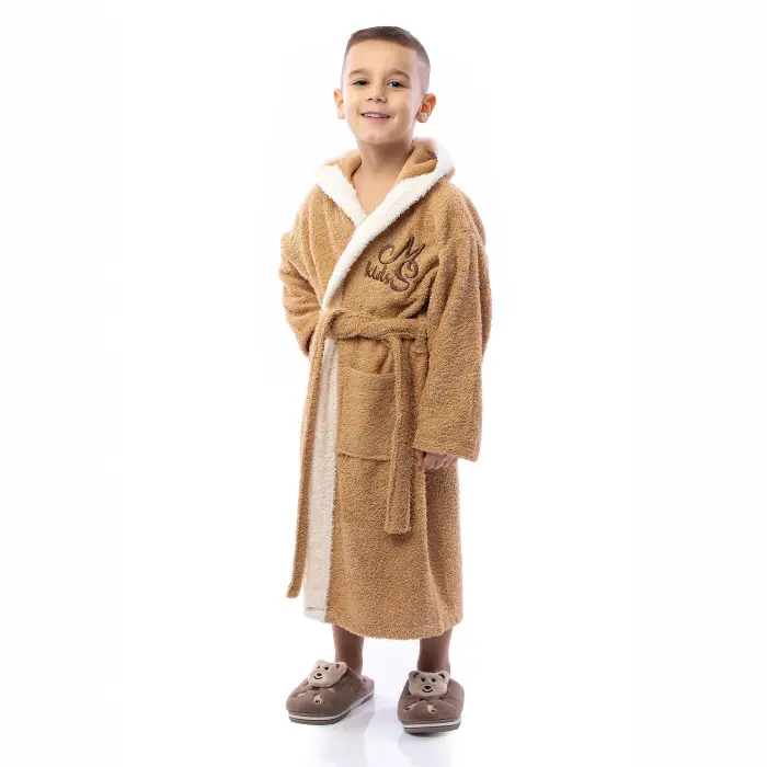 Детски халат Маер - Кафяв - 2566 - Детски халат Маер - Кафяв - 2566
