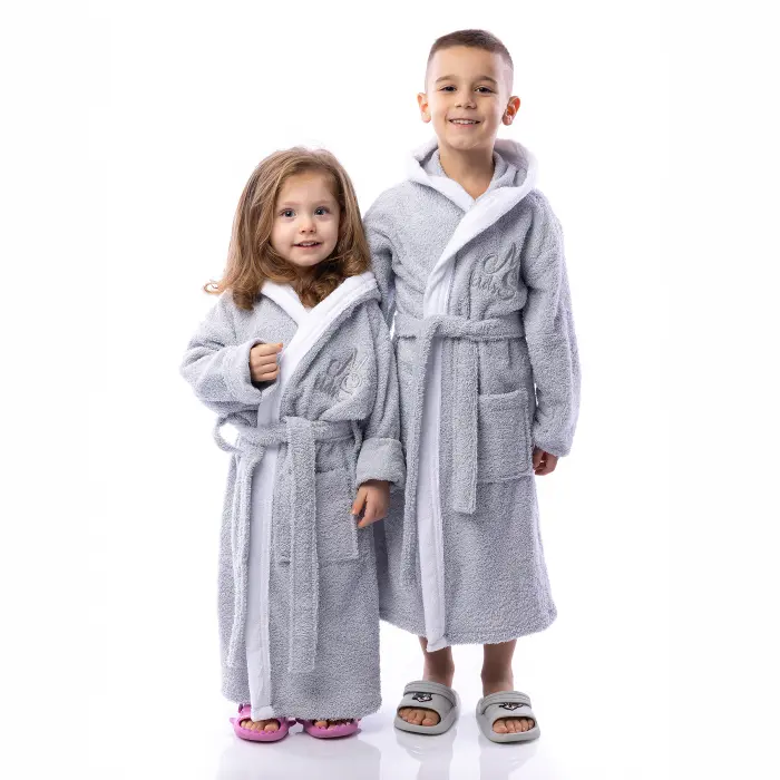 Детски халат Маер - Сив - 2575 - Детски халат Маер - Сив - 2575