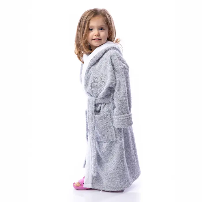 Детски халат Маер - Сив - 2577 - Детски халат Маер - Сив - 2577