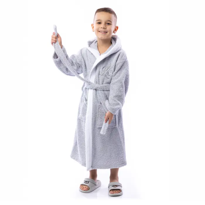 Детски халат Маер - Сив - 2580 - Детски халат Маер - Сив - 2580