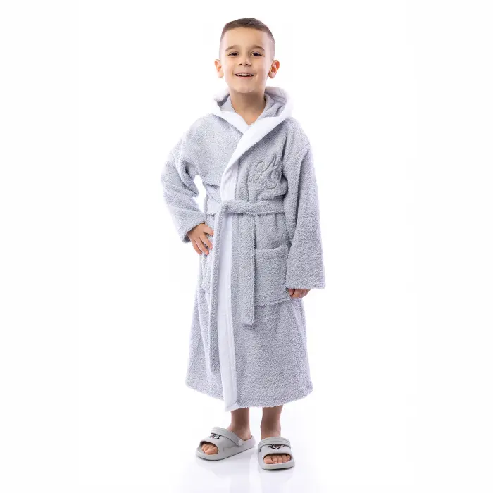 Детски халат Маер - Сив - 2581 - Детски халат Маер - Сив - 2581