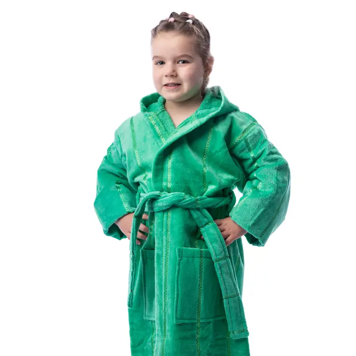 Детски халат нишка - мента - 617 - Детски халат нишка - мента - 617