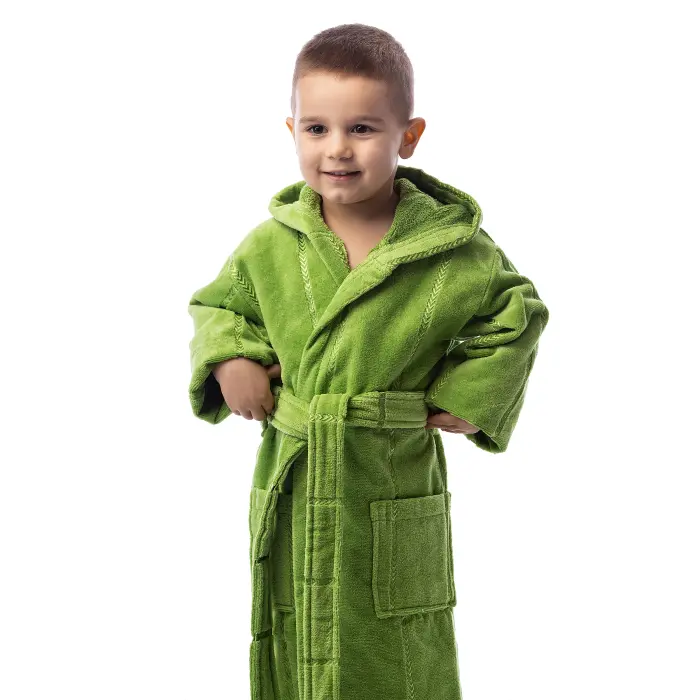 Детски халат нишка - зелен - 655 - Детски халат нишка - зелен - 655