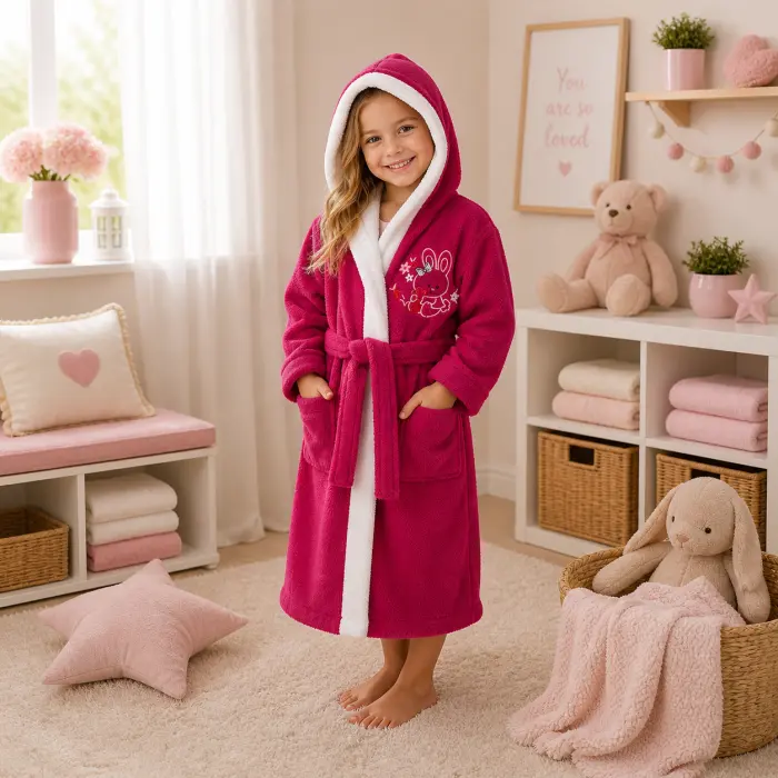 Детски халат Sunny - циклама- 5/6 години - 3869 - Детски халат Sunny - циклама- 5/6 години - 3869