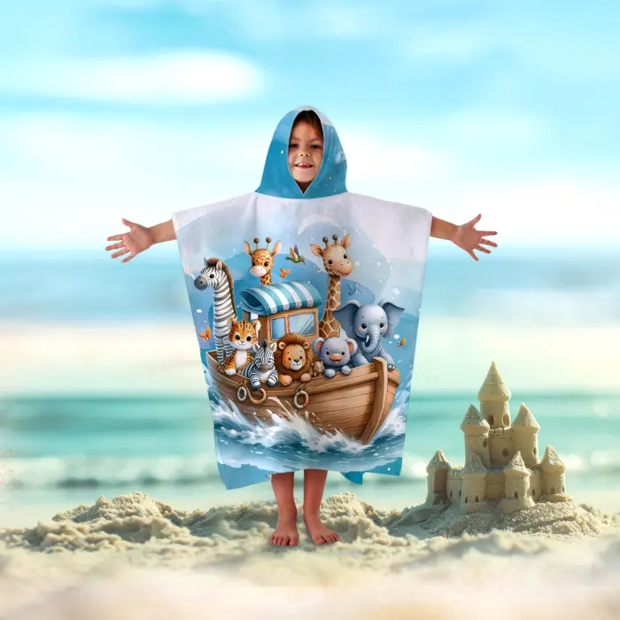 Детско хавлиено пончо - 5044 - 2915 - Детско хавлиено пончо - 5044 - 2915