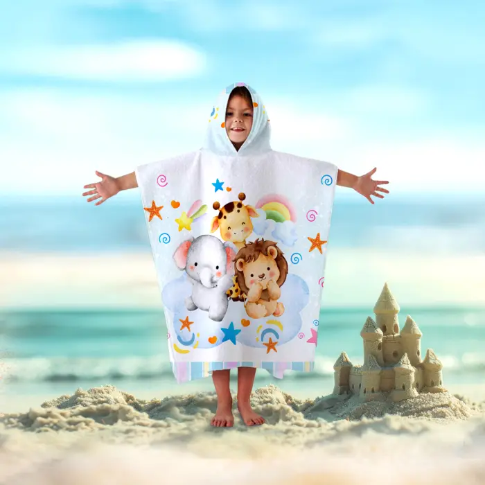 Детско хавлиено пончо - 5046 - 2917 - Детско хавлиено пончо - 5046 - 2917