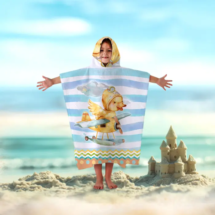 Детско хавлиено пончо - 5051 - 2922 - Детско хавлиено пончо - 5051 - 2922