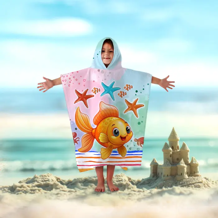 Детско хавлиено пончо - 5063 - 2934 - Детско хавлиено пончо - 5063 - 2934