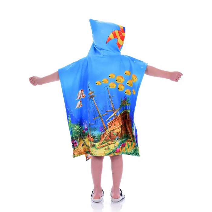 Детско пончо - Акула - 1358 - Детско пончо - Акула - 1358