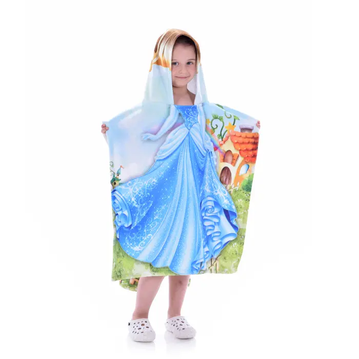 Детско пончо - Синя принцеса - 1413 - Детско пончо - Синя принцеса - 1413