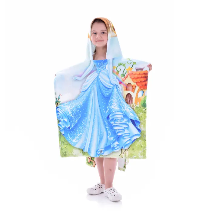 Детско пончо - Синя принцеса - 1414 - Детско пончо - Синя принцеса - 1414