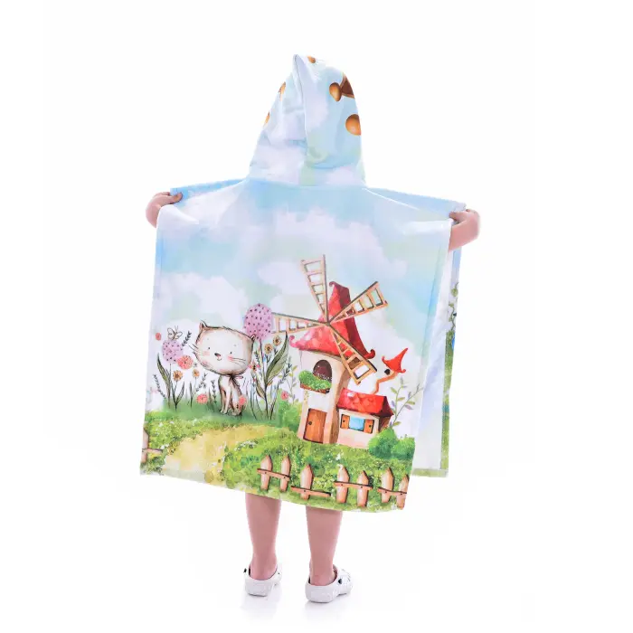 Детско пончо - Синя принцеса - 1417 - Детско пончо - Синя принцеса - 1417