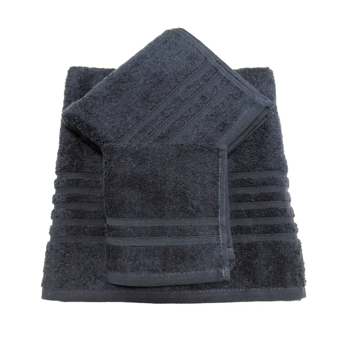 Едноцветна хавлиена кърпа "ВИВА" - комплект - 3 броя - тъмно синьо - 3039 - Едноцветна хавлиена кърпа "ВИВА" - комплект - 3 броя - тъмно синьо - 3039