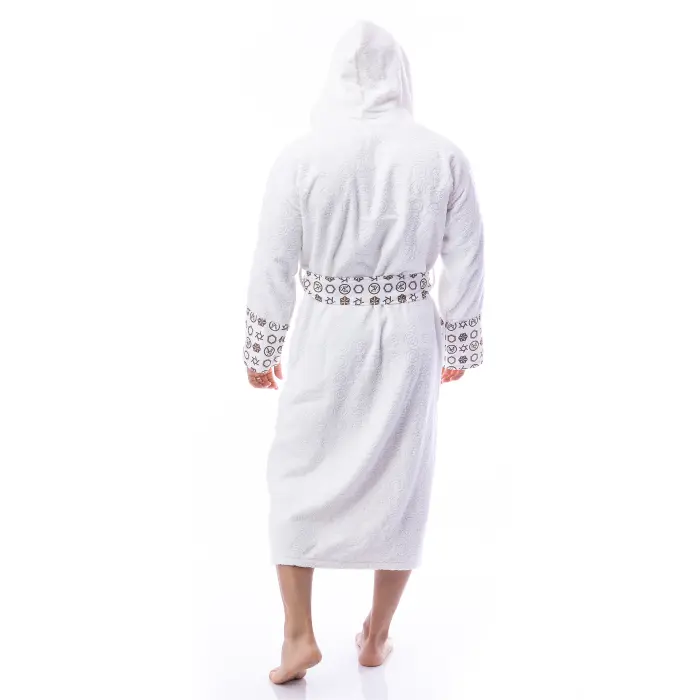 Халат букле MS печат - Крем - мъжки - 1873 - Халат букле MS печат - Крем - мъжки - 1873