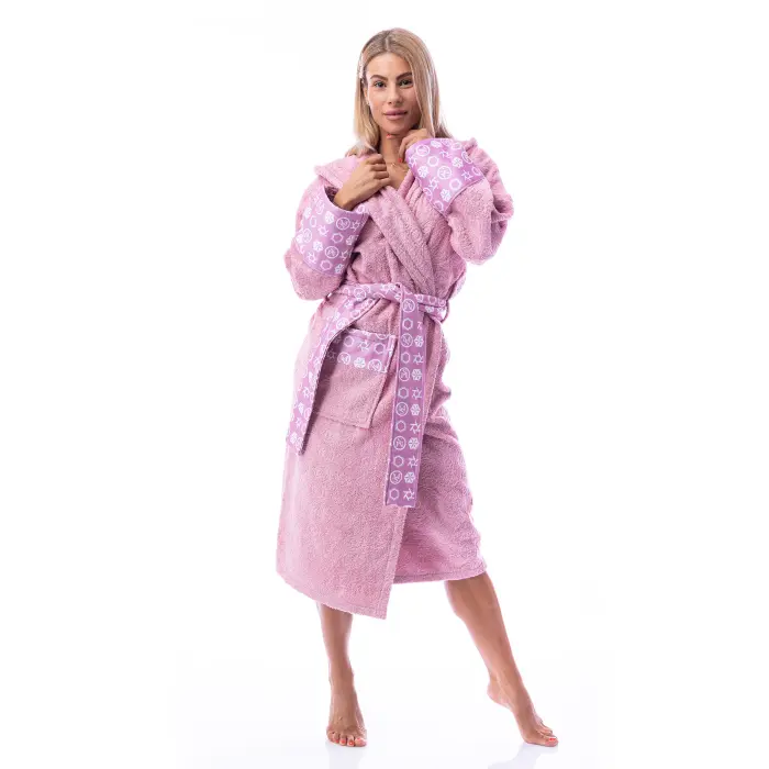 Халат букле MS печат - Пепел - дамски - 1854 - Халат букле MS печат - Пепел - дамски - 1854