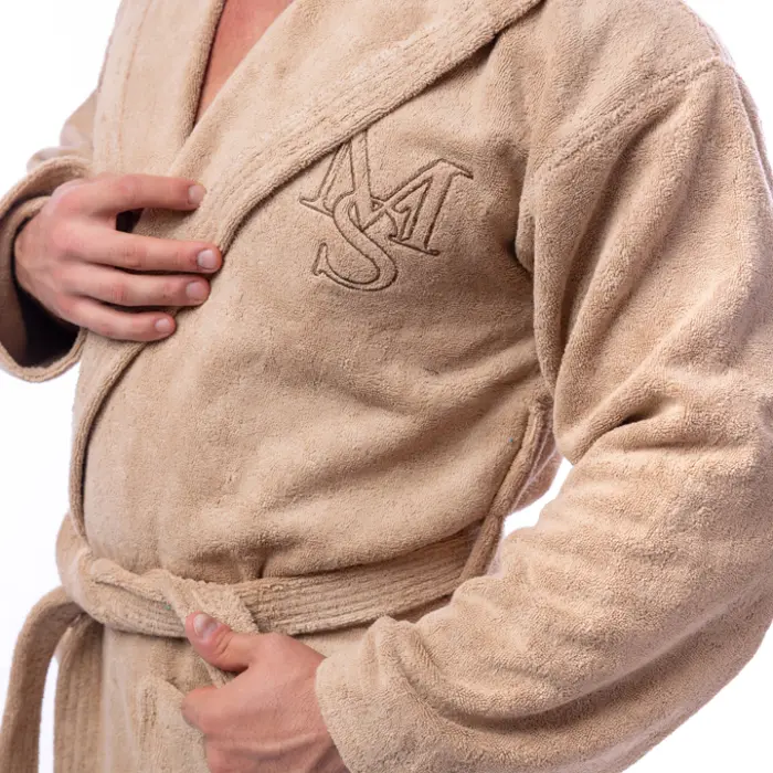 Халат Едноцветен Лукс - Капучино - мъжки - 1606 - Халат Едноцветен Лукс - Капучино - мъжки - 1606