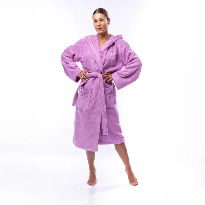 Халат Едноцветен Лукс - Светло Лилаво - дамски - 1592 - Халат Едноцветен Лукс - Светло Лилаво - дамски - 1592