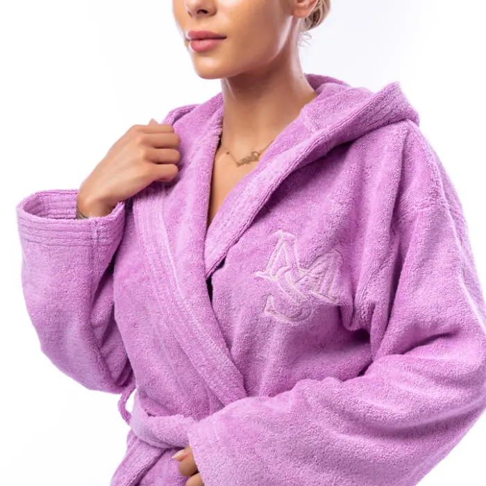 Халат Едноцветен Лукс - Светло Лилаво - дамски - 1595 - Халат Едноцветен Лукс - Светло Лилаво - дамски - 1595