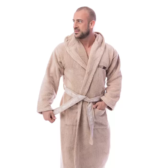 Халат Микропамук - капучино - мъжки - 172 - Халат Микропамук - капучино - мъжки - 172