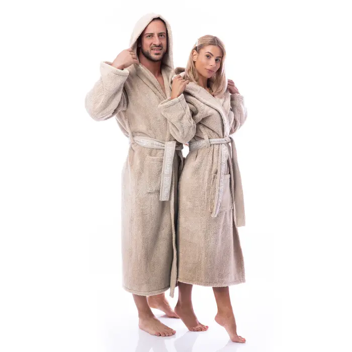 Халат Микропамук - светло бежово - мъжки - 2944 - Халат Микропамук - светло бежово - мъжки - 2944