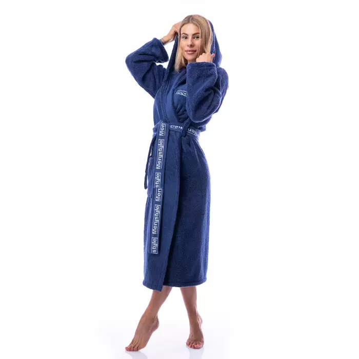 Халат Микропамук - тъмно син - дамски - 230 -  Халат Микропамук - тъмно син - дамски - 230