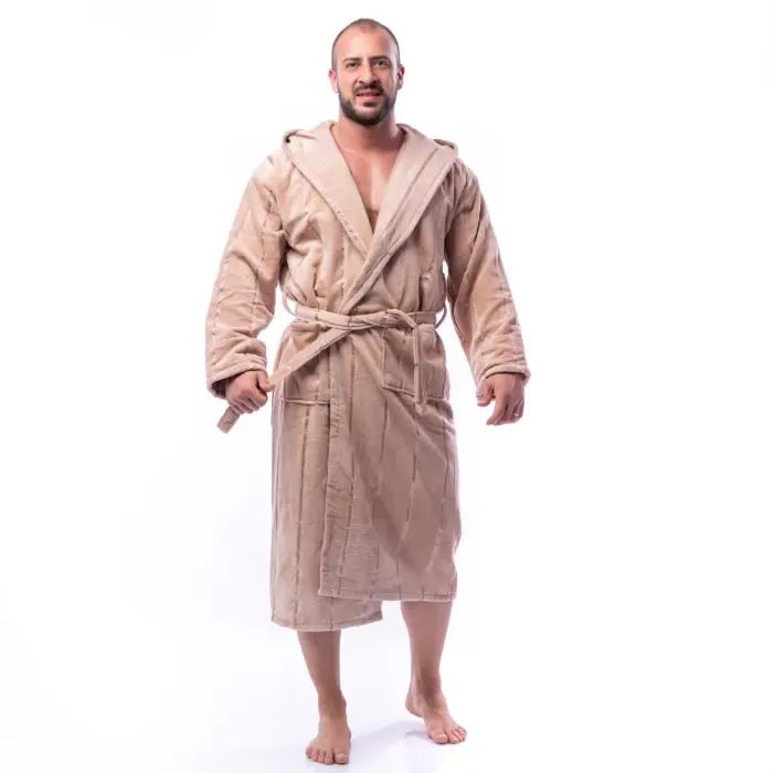 Халат нишка - Капучино - мъжки - 1746 - Халат нишка - Капучино - мъжки - 1746