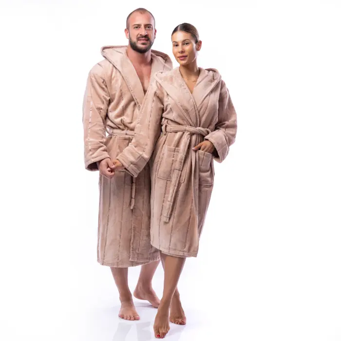Халат нишка - Капучино - мъжки - 1748 - Халат нишка - Капучино - мъжки - 1748