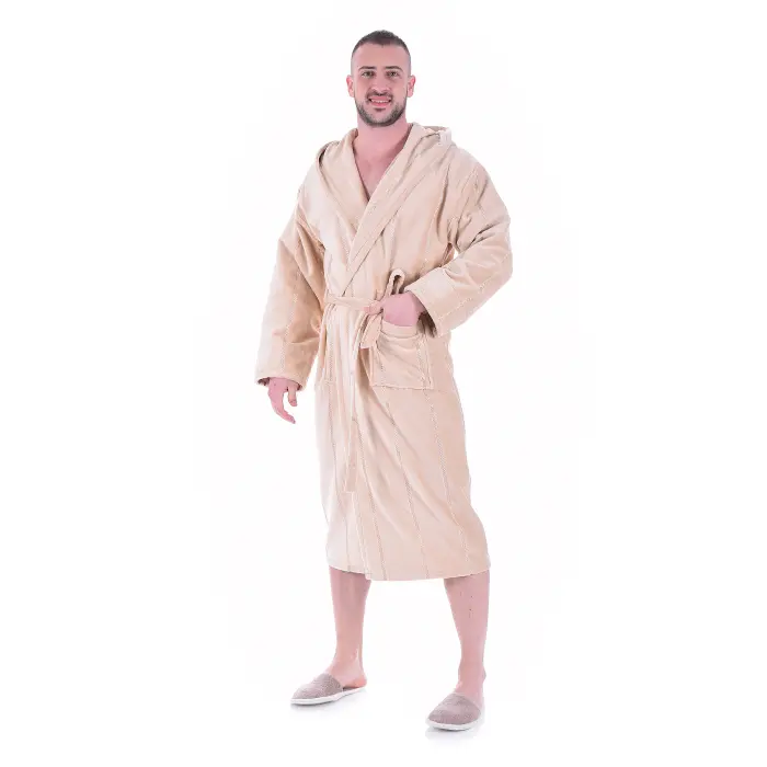 Халат нишка - Крем - мъжки - 1129 - Халат нишка - Крем - мъжки - 1129