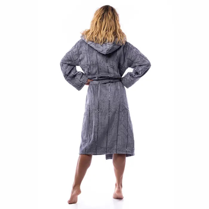 Халат нишка - Тъмно сив - дамски - 2510 - Халат нишка - Тъмно сив - дамски - 2510