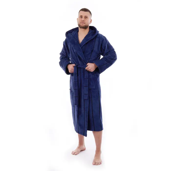 Халат нишка - Тъмно син - мъжки - 3476 - Халат нишка - Тъмно син - мъжки - 3476