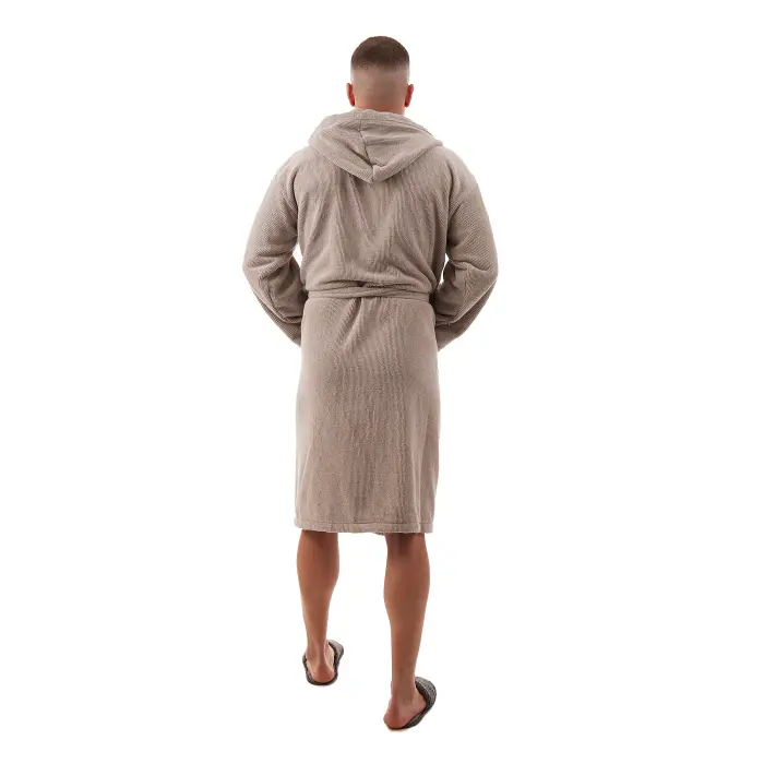 Халат Рипс - къс - Светло сив - мъжки - 3677 - Халат Рипс - къс - Светло сив - мъжки - 3677