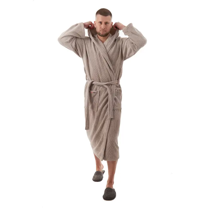 Халат Рипс - Светло сив - мъжки - 3690 - Халат Рипс - Светло сив - мъжки - 3690