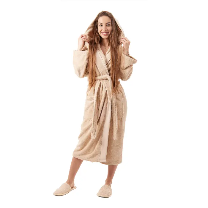 Халат Севи лого - MS - капучино- дамски - 3720 - Халат Севи лого - MS - капучино- дамски - 3720