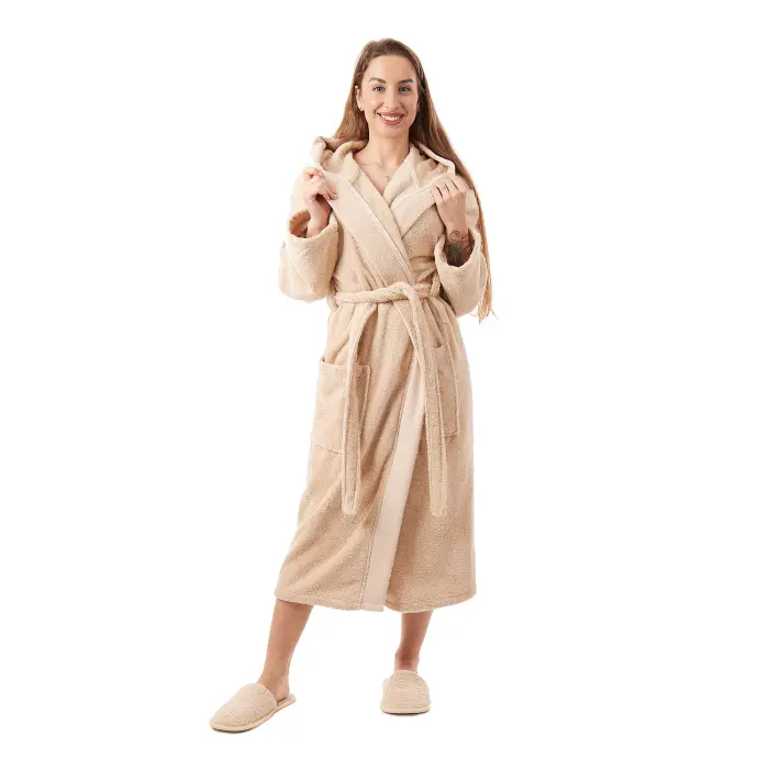 Халат Севи лого - MS - капучино- дамски - 3722 - Халат Севи лого - MS - капучино- дамски - 3722